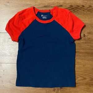 Red and Navy Baby Tee